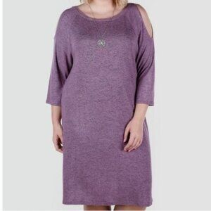 Allison Brittney Purple Dress with Necklace Size 2X